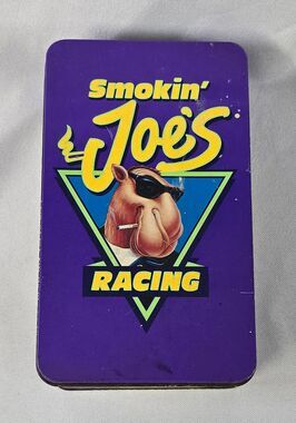 Vintage 1994 Smokin’ Joe’s Racing Camel Cigarette Purple Metal Tin Collectible